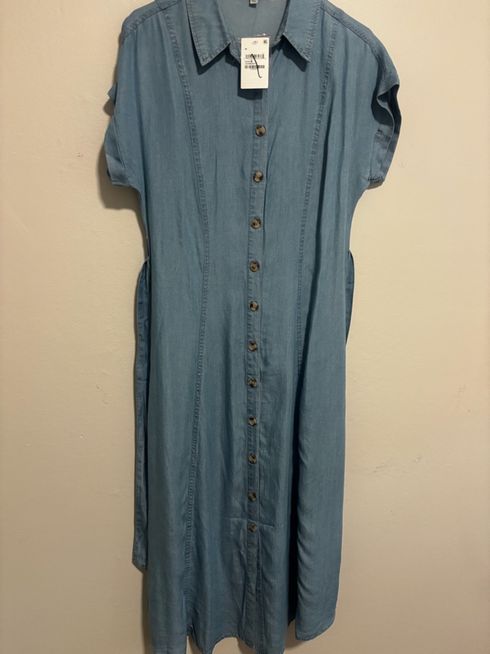NWT Light Blue Button-Front Shirt Dress